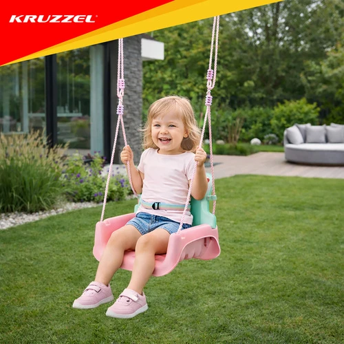 Kruzzel 3-in-1 pastel children's swing