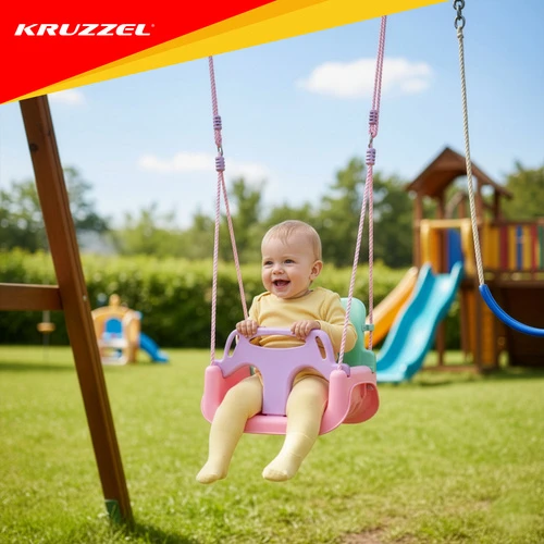 Kruzzel 3-in-1 pastel children's swing