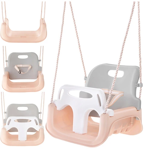 Kruzzel 3-in-1 pilka-beige children's swing