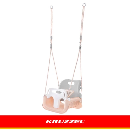 Kruzzel 3-in-1 pilka-beige children's swing