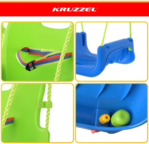 Kruzzel 3-in-1 žalias and mėlynas children's swing