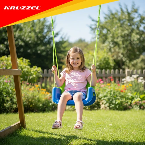 Kruzzel 3-in-1 žalias and mėlynas children's swing