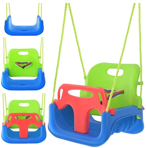 Kruzzel 3-in-1 žalias and mėlynas children's swing