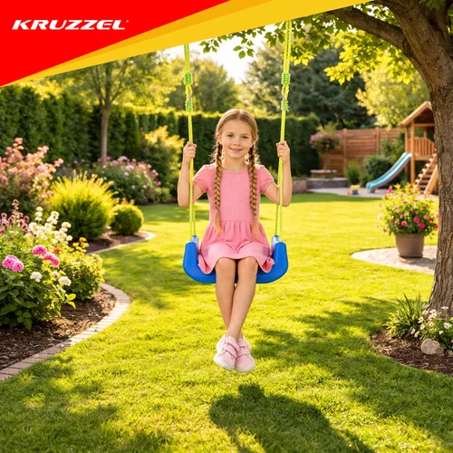 Kruzzel 3-in-1 žalias and mėlynas children's swing