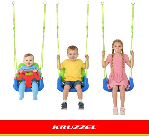 Kruzzel 3-in-1 žalias and mėlynas children's swing
