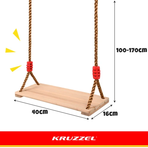 Kruzzel Vienvietės medinės sūpynės Fun