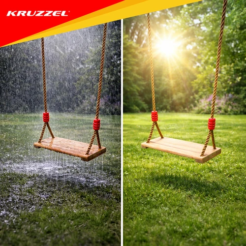 Kruzzel Vienvietės medinės sūpynės Fun