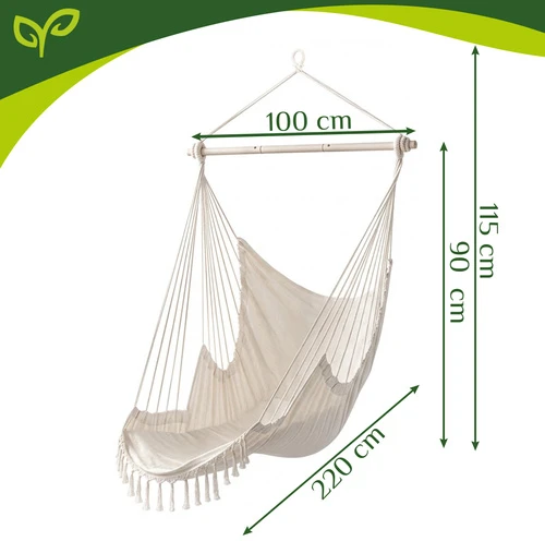 Sūpynės - pakabinamos kėdės 210 cm smėlio spalvos Gardlov