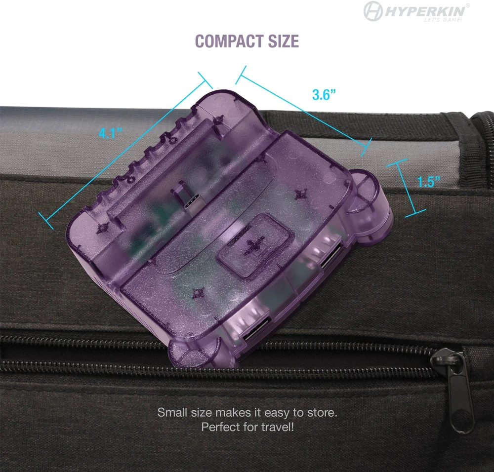 Hyperkin „Retron S64“ konsolės stotelė – jungiklis (violetinė)
