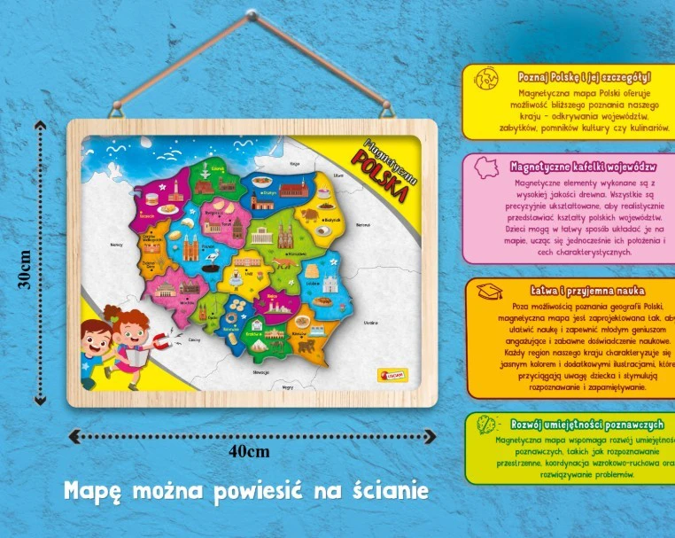 Lisciani I'm Aš esu genialus Lenkijos magnetinis žemėlapis