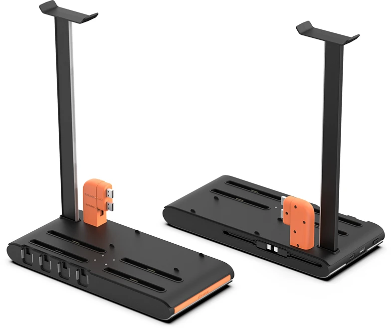 „iMP Tech“ – DLX2 LED daugiafunkcis įkrovimo stovas, skirtas „Switch 2“, „Switch“ ir OLED ekranams – juodas