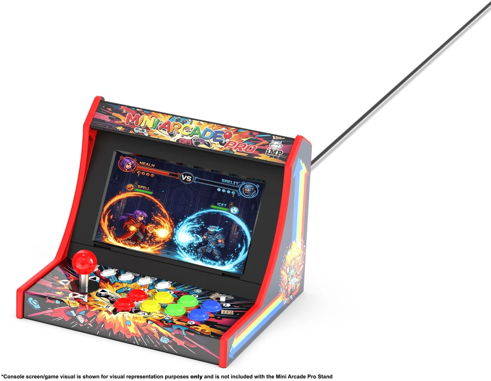 „iMP Tech“ – „Mini Arcade Pro Retro“ žaidimų spintelė, skirta „Switch 2“, „Switch“ ir OLED ekranams – juoda/raudona