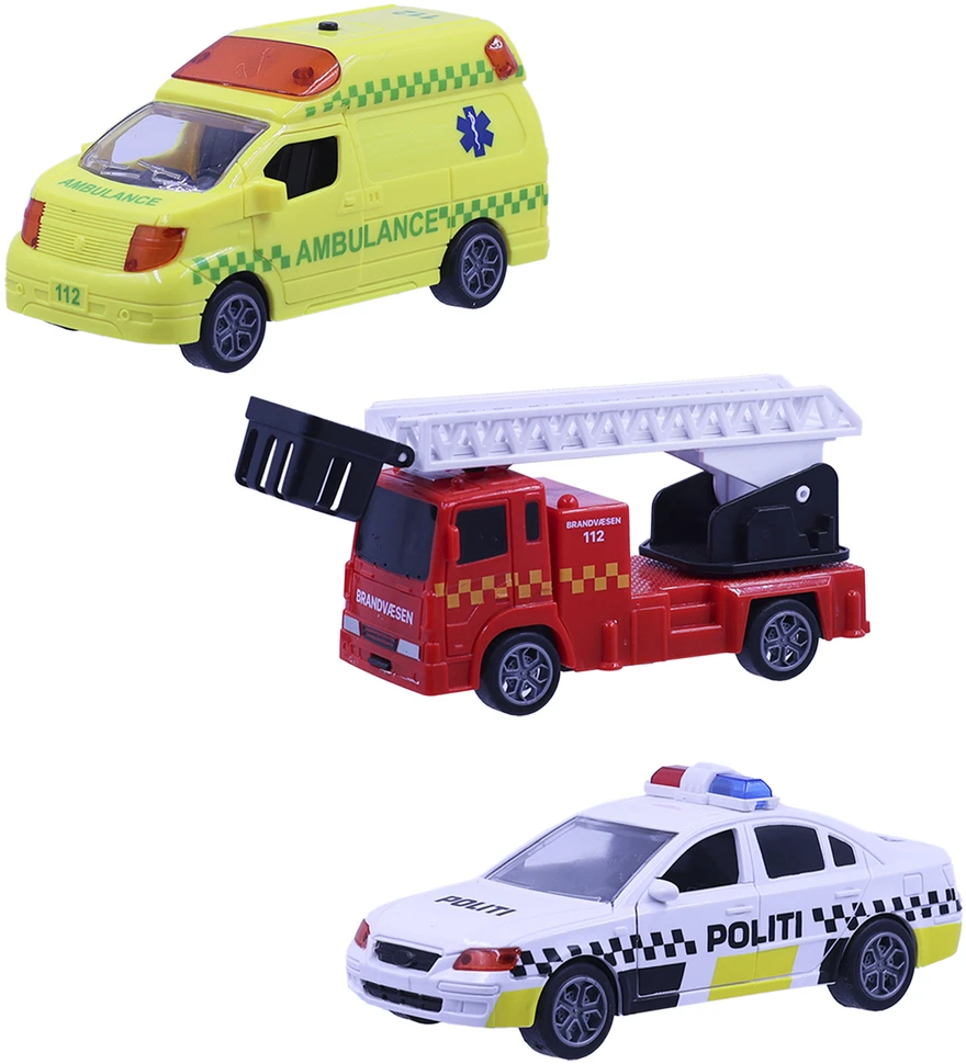 Impulse Toys „Motor 112“ – gelbėjimo transporto priemonės su traukimo įtaisais ir šviesomis bei garsu (3 vnt.) (I-1600006)