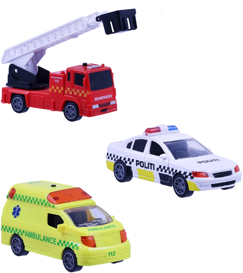Impulse Toys „Motor 112“ – gelbėjimo transporto priemonės su traukimo įtaisais ir šviesomis bei garsu (3 vnt.) (I-1600006)