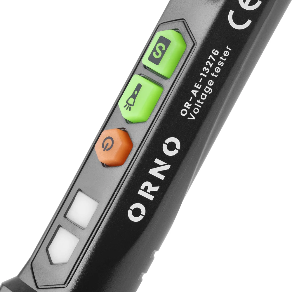 Orno Indukcyjny Indukcinis įtampos testeris su žibintuvėliu, 12–1000 V, AC/DC, juodas