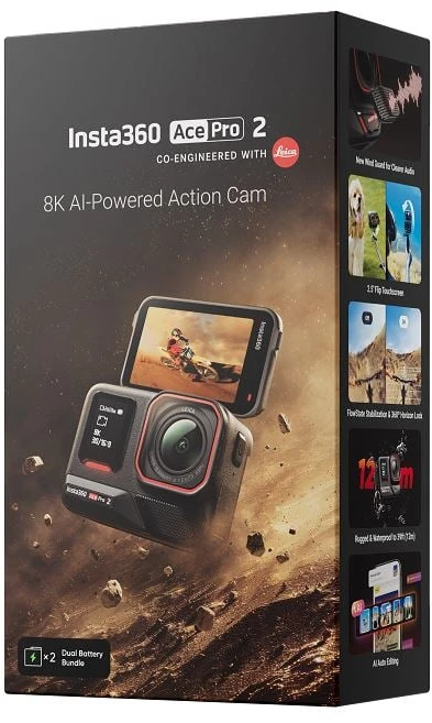 „Insta360 Ace Pro 2“ veiksmo kameros dviejų baterijų rinkinys