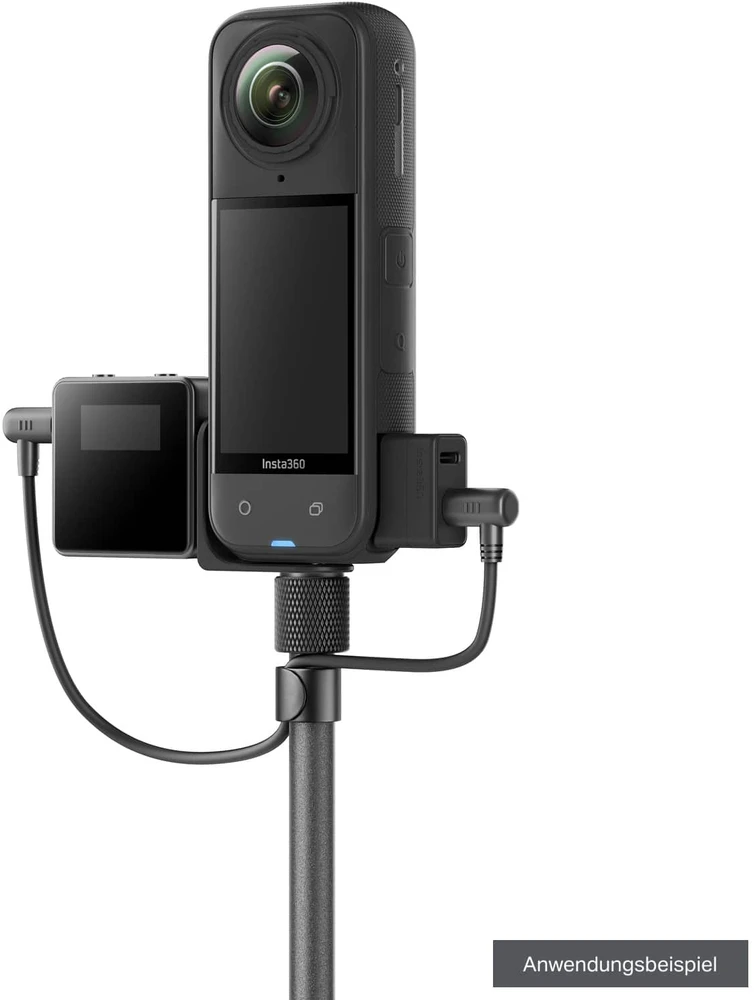 „Insta360 X5“ laikiklis su nematomu mikrofonu ir šaltuoju lizdu