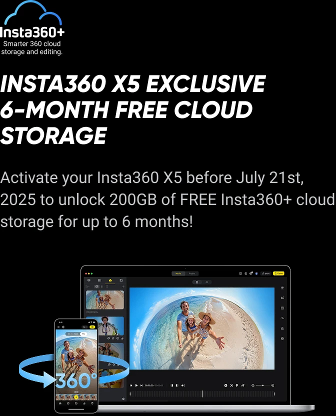 Insta360 X5 kameros rinkinys pradedantiesiems