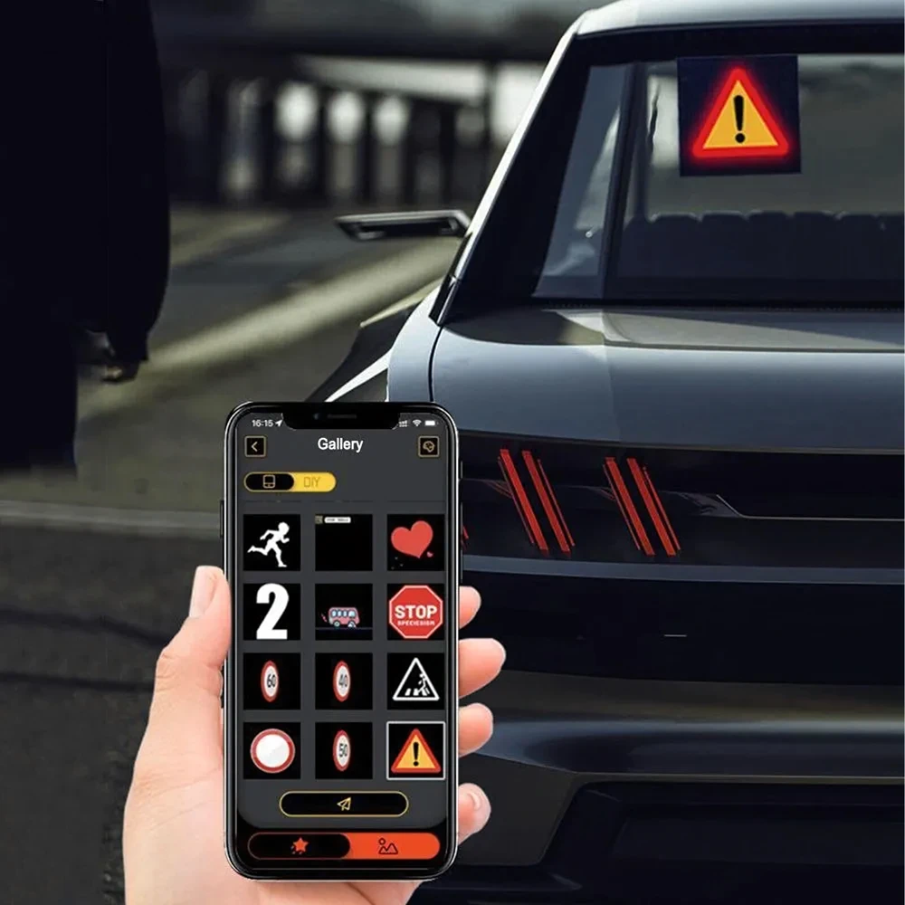 Inteligentny Išmanusis LED ekranas automobilio galinio lango animacijos rodymui