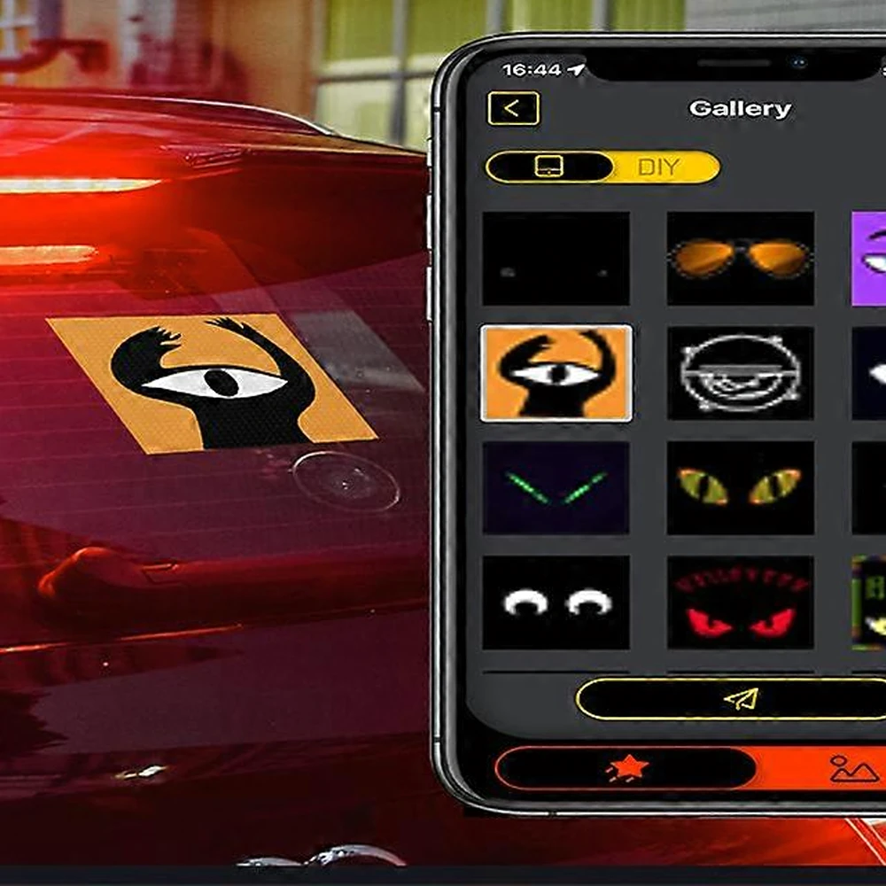 Inteligentny Išmanusis LED ekranas automobilio galinio lango animacijos rodymui