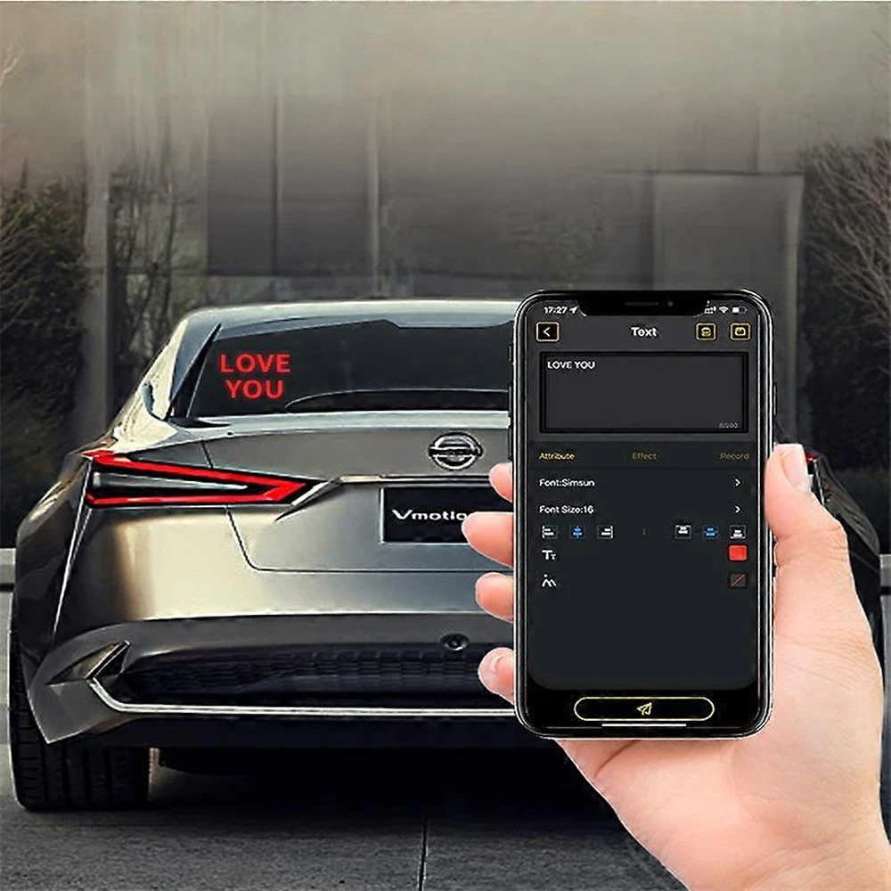 Inteligentny Išmanusis LED ekranas automobilio galinio lango animacijos rodymui