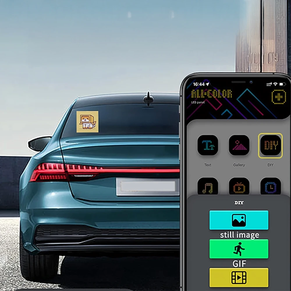 Inteligentny Išmanusis LED ekranas automobilio galinio lango animacijos rodymui