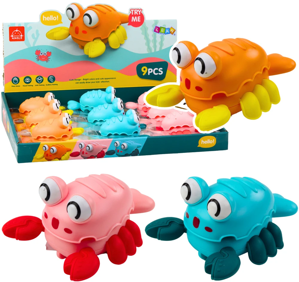 Lean Toys Interaktyvus vaikiškas krevetės žaislas su spyruokliniu mechanizmu