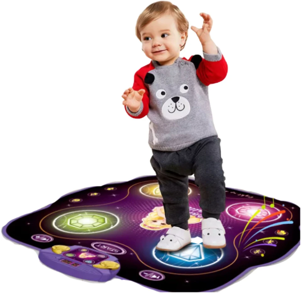 Lean Toys Vaikiškas muzikinis šokių kilimėlis su Bluetooth 82 × 87 cm