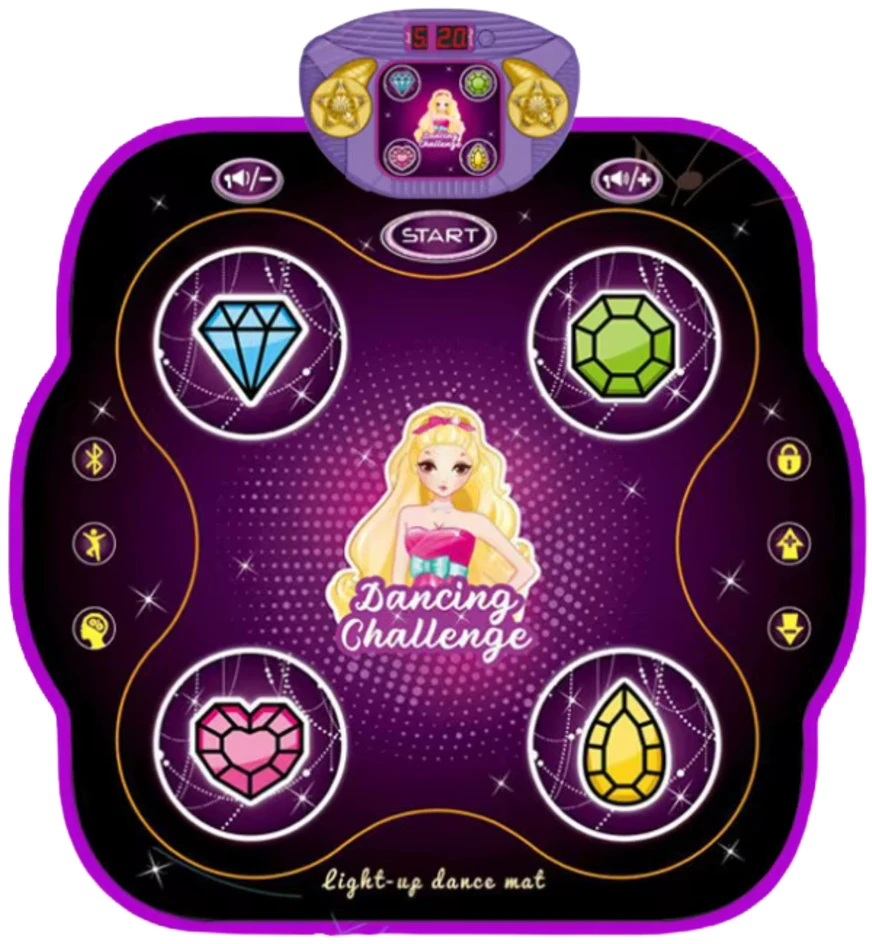 Lean Toys Vaikiškas muzikinis šokių kilimėlis su Bluetooth 82 × 87 cm