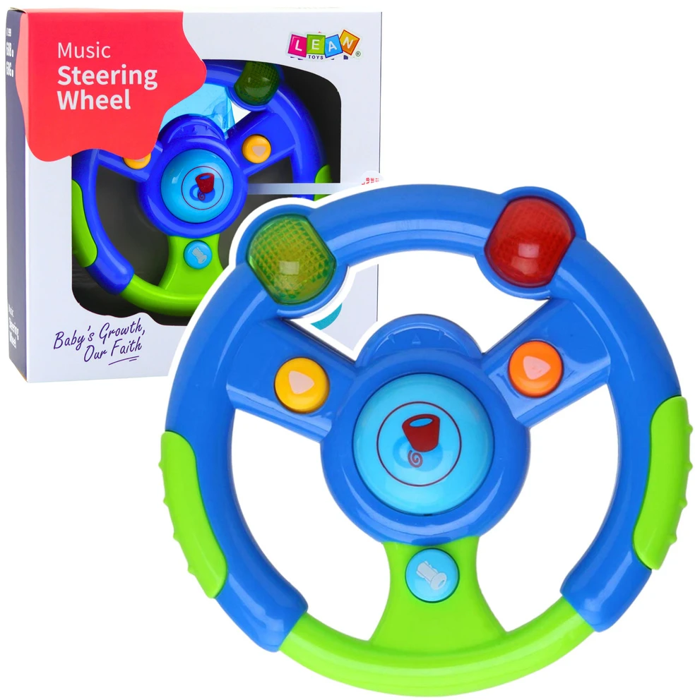 Lean Toys Interaktyvus vairas vaikams, 16 cm, šviesos ir garsai, spalvotas