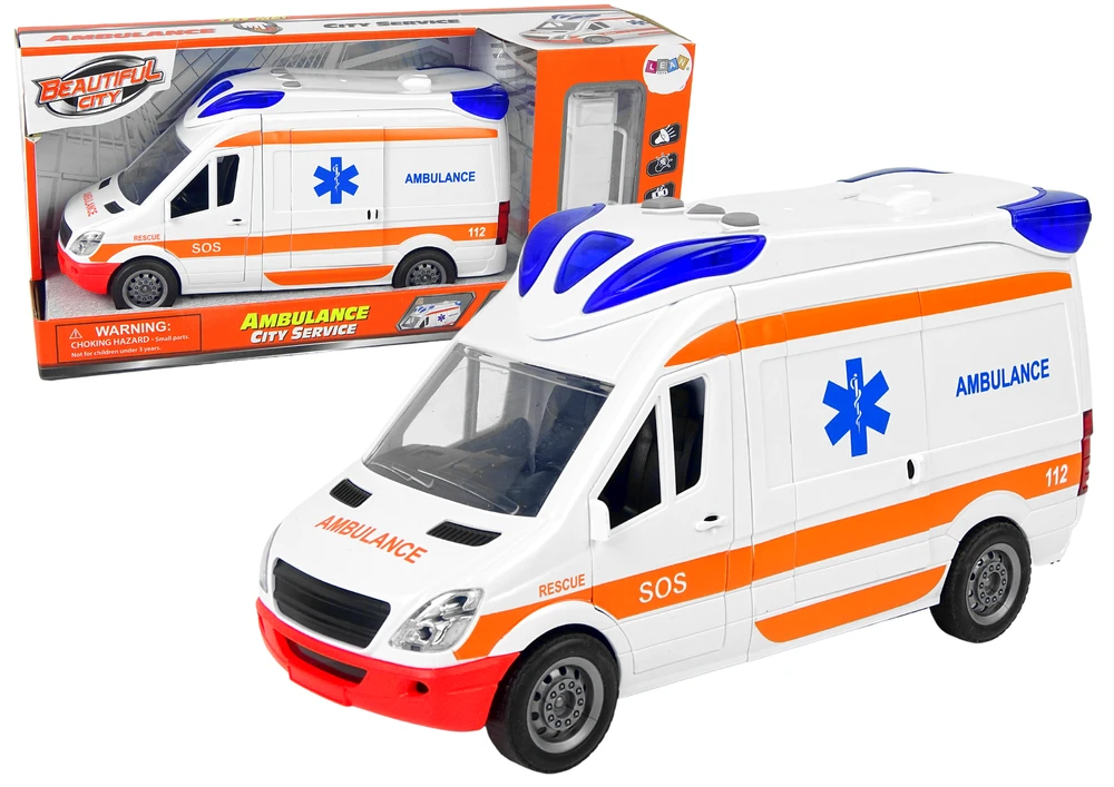 Lean Toys Greitosios pagalbos automobilis su garsais ir šviesomis