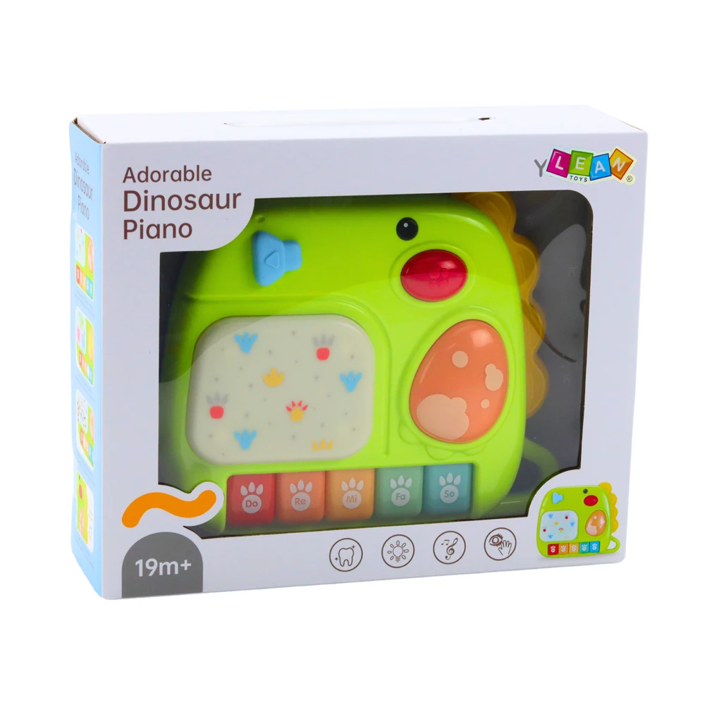 Lean Toys INTERAKTYVUS PIANINAS ŽALIAS DINOZAURAS