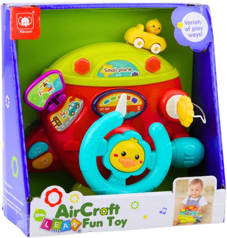 Lean Toys Interaktyvus Lėktuvo Vairavimo Pultas Mažiesiems Pilotams