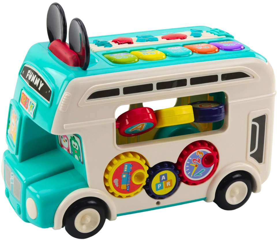 Lean Toys INTERAKTYVUS TURKIO SPALVOS RŪŠIAVIMO AUTOBUSAS