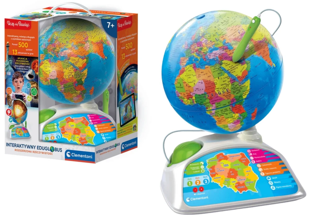 Exploreglobe CLEMENTONI 50847 CLM interaktyvus gaublys, lenkų k.