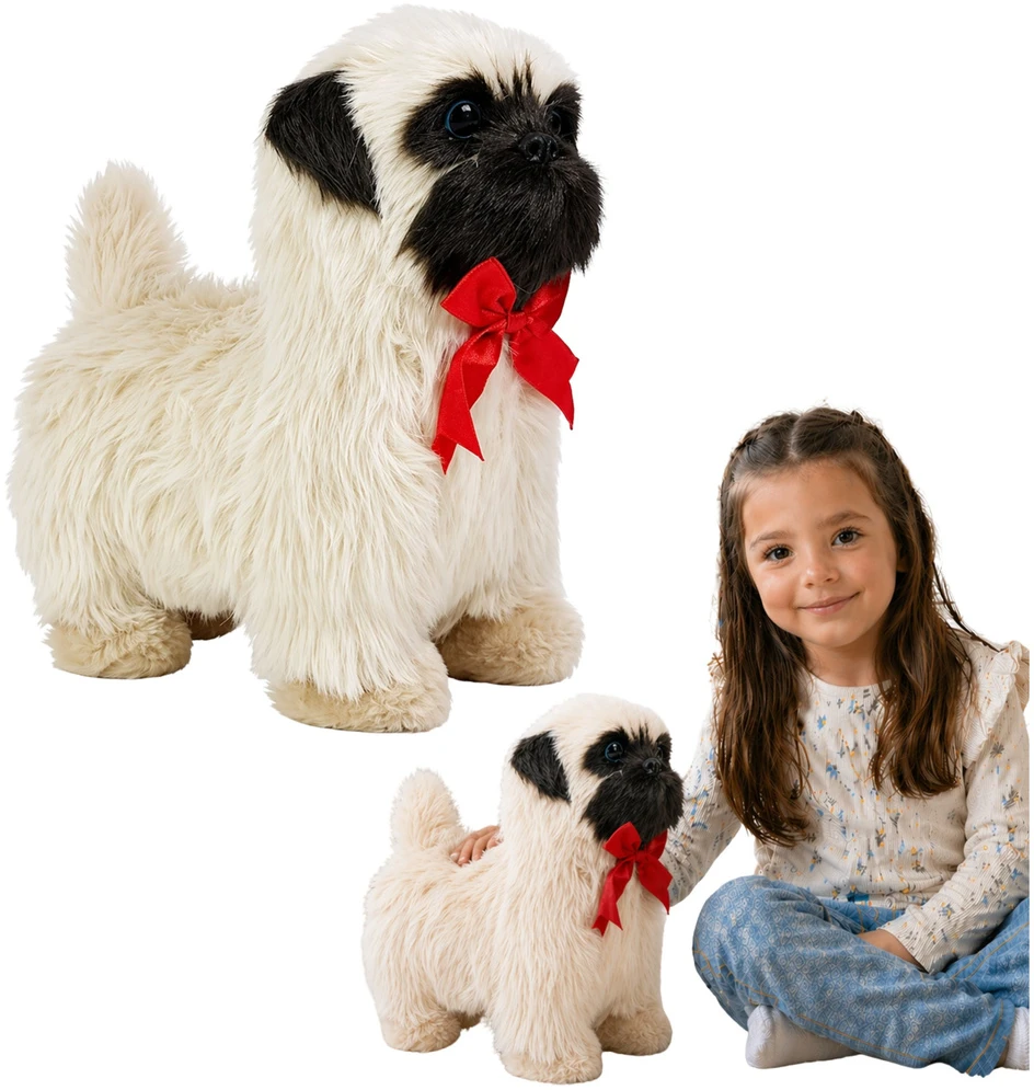 Lean Toys Interaktyvus žaislinis šuniukas mopsas, 20x9x21 cm