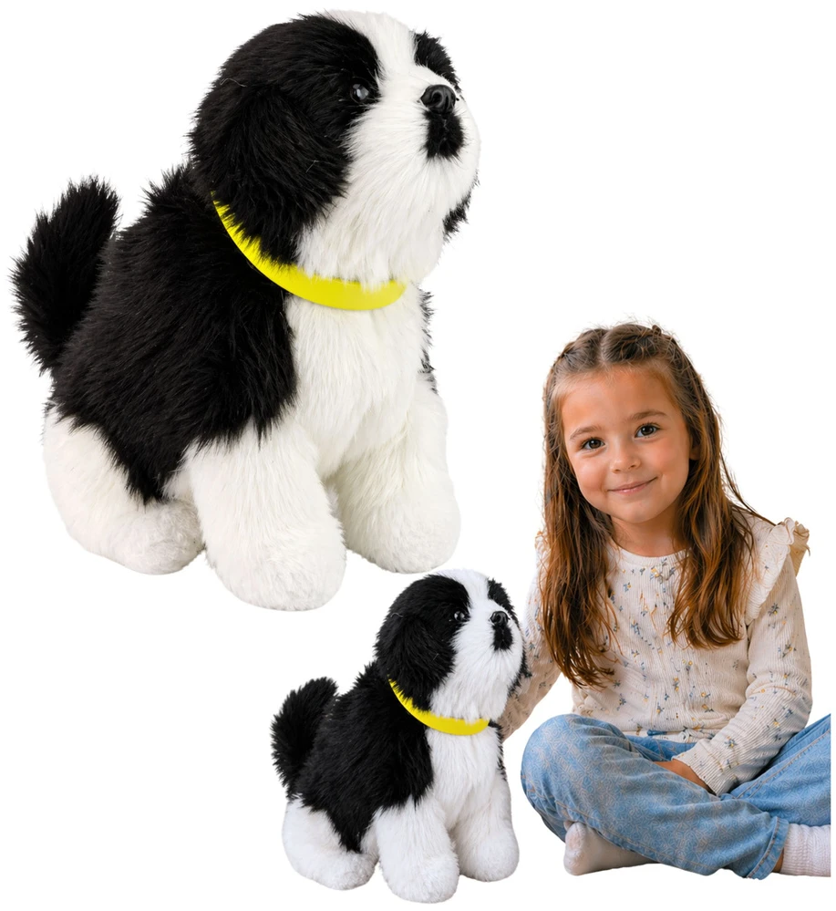 Lean Toys Interaktyvus žaislinis šuo Border Collie, juodai baltas, su garso ir judesio funkcijomis