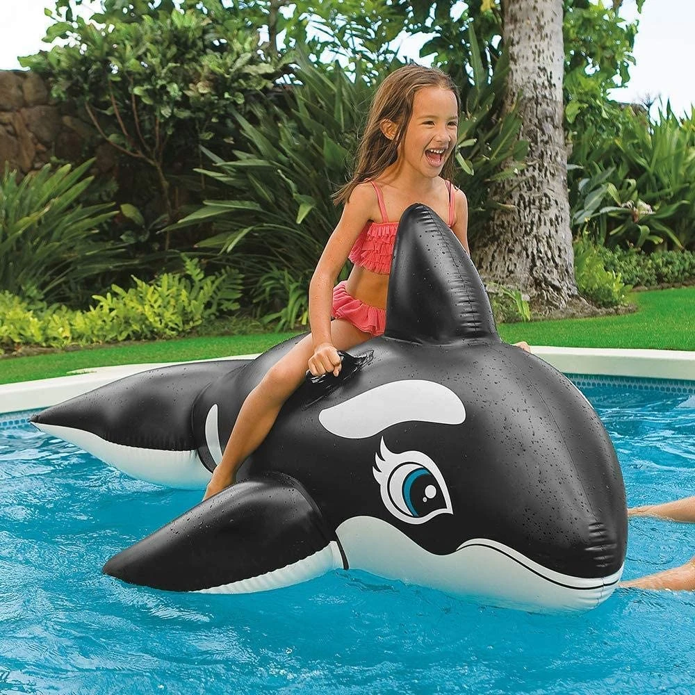 Intex Lil' Whale Ride On Swimming Board Juodas/Baltas