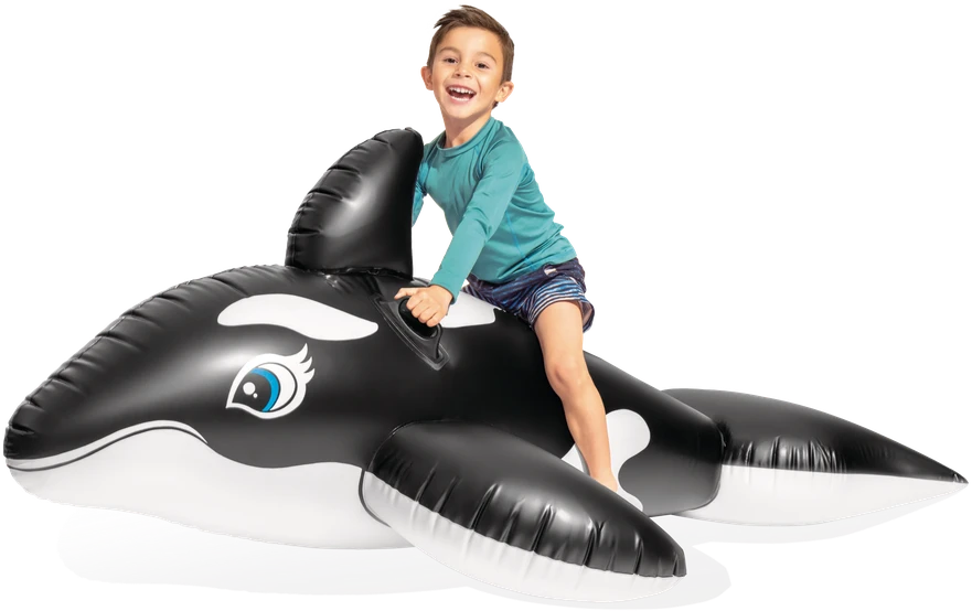 Intex Lil' Whale Ride On Swimming Board Juodas/Baltas