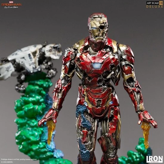 „IronStudios“ – „Marvel Spider-Man Toli nuo namų: Prabangi BDS 1:10 meno statula – „Iron Man Illusion“