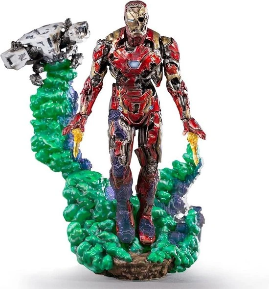 „IronStudios“ – „Marvel Spider-Man Toli nuo namų: Prabangi BDS 1:10 meno statula – „Iron Man Illusion“