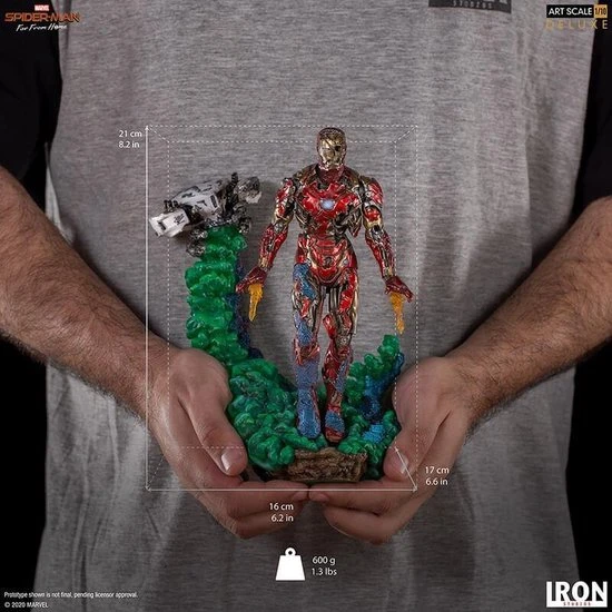 „IronStudios“ – „Marvel Spider-Man Toli nuo namų: Prabangi BDS 1:10 meno statula – „Iron Man Illusion“
