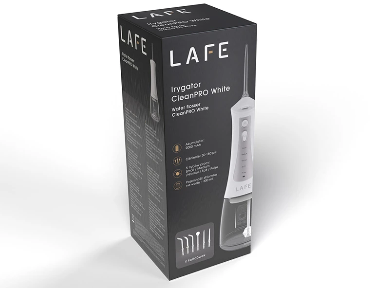 "Lafe CleanPro" 5 režimų irigatorius 2000 mAh įkraunamas vandeniui atsparus