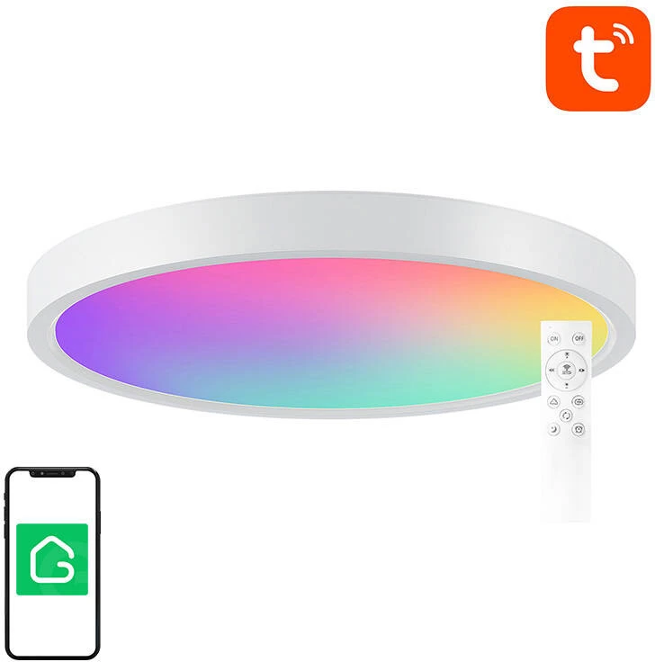 Lubinis šviestuvas Išmani lubinė lempa 30cm WiFi/Bluetooth 16M RGBCW Gosund LB12 1920lm Tuya + nuotolinio valdymo pultas.