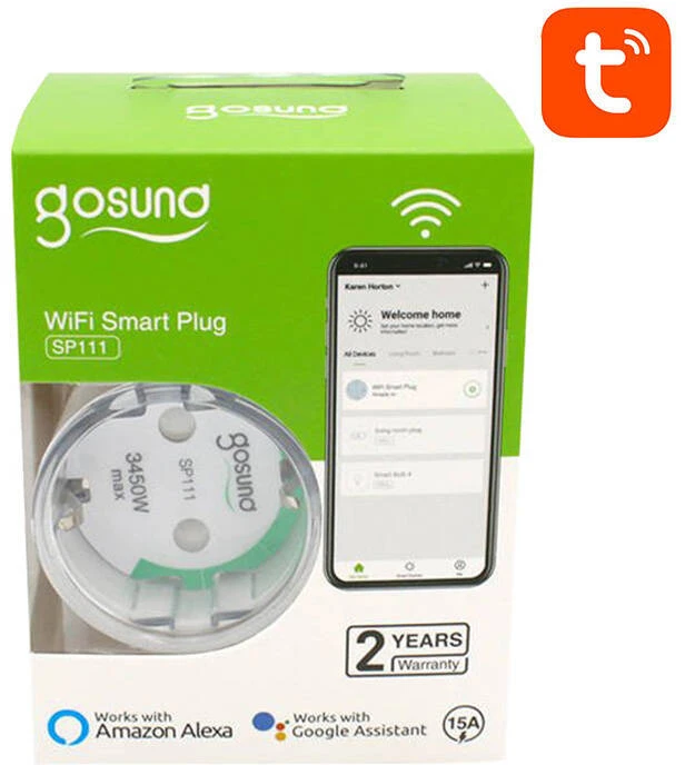Išmanusis kištukas WiFi Gosund SP111 3680W 16A, Tuya 2 pakuotės