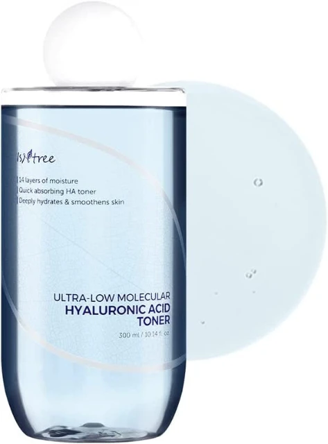 Isntree Ultra-Low Molecular Hyaluronic Acid Toneris drėkinantis veido tonikas, 300 ml