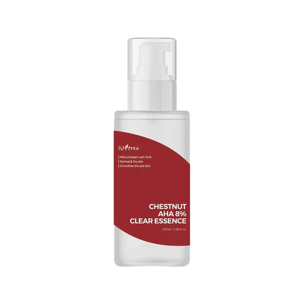 Isntree Chestnut AHA 8% Clear Essence šveičiamoji veido esencija, 100 ml