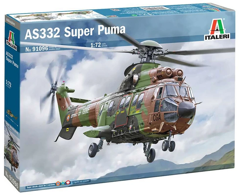 Italeri Eurocopter AS332 Super Puma sraigtasparnio modelis 1/72, 25,5 cm
