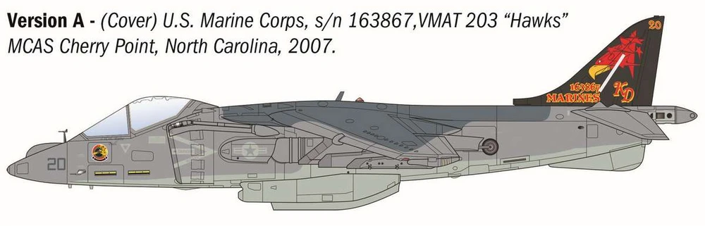 Italeri AV-8B Harrier II 1/72 plastikinis lėktuvo modelis