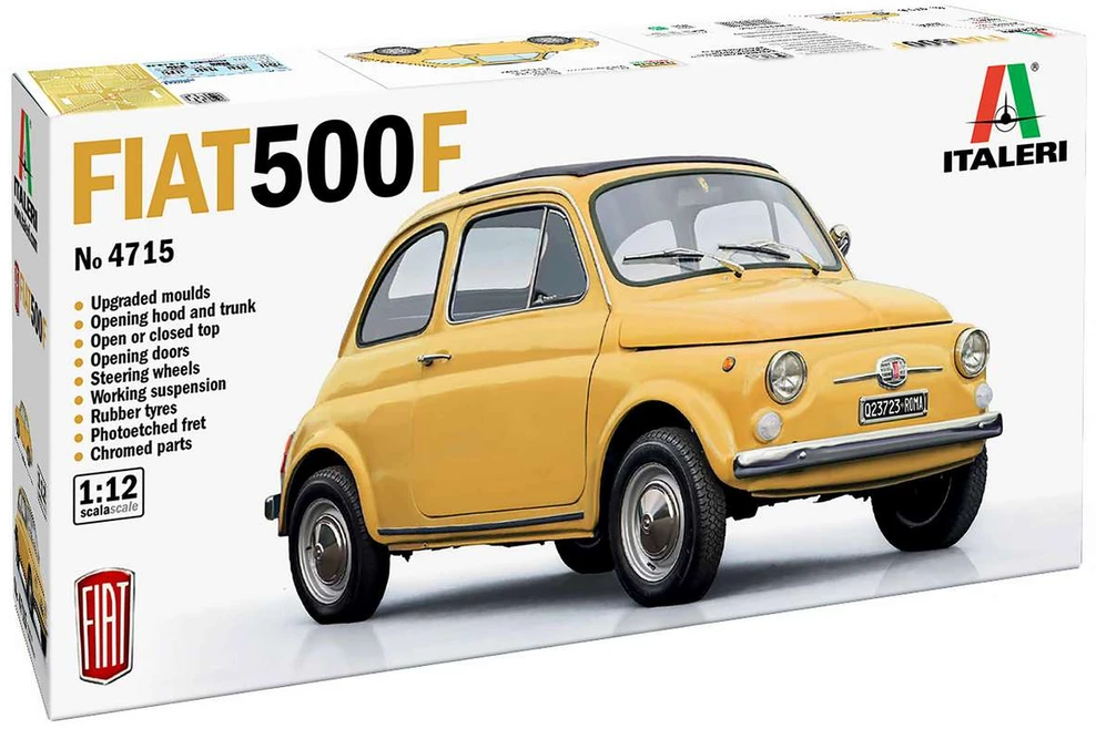 Italeri FIAT 500 F 1/12 patobulinta versija (4715) surenkamas modelis (Atnaujinta)